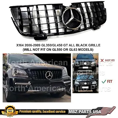 GL350 GL450 X164 Grille GT All Black Glossy AMG Style 2006-2009 2007 2008 New • $219