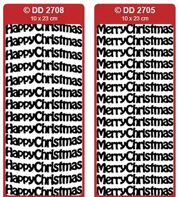 £1.10 • Buy D2705/2708: Happy Christmas / Merry Christmas 12mm Peel Off Stickers Card Making