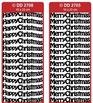 £1.10 • Buy D2705/2708: Happy Christmas / Merry Christmas 12mm Peel Off Stickers Card Making