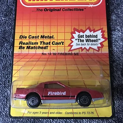 Matchbox #12 '82 PONTIAC FIREBIRD S/E NEW ON CARD Vintage 1983 • $9.60