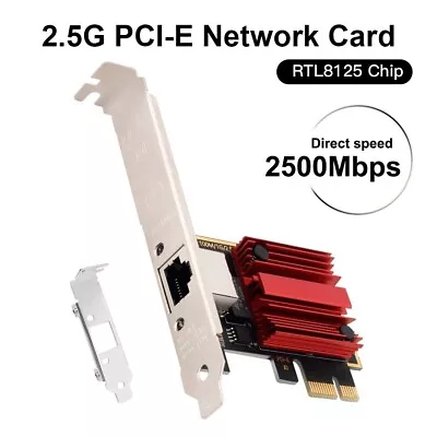 2.5Gbps PCIe Network Card RTL8125 PCIE RJ45 Desktop Adapter Gigabit Ethernet NIC • £11.99