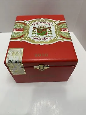 2010 Cigar Gran Habano Red Hand Made Corojo Wood Storage Box 7”L X 6”W X 4.5H • $16.99