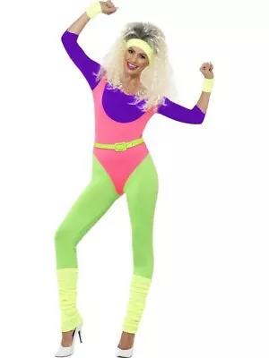 Adult Ladies 80s Workout Costume (Small 8-10) • $64.99