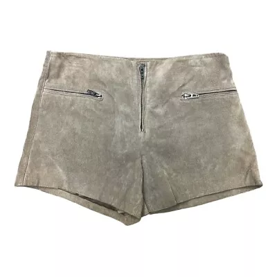 BLANKNYC Nude Tan Suede Leather Shorts Size 28 Front Zipper Lined Festival EUC • $14.99