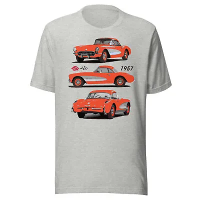 1957 Corvette C1 Venetian Red Antique American Classic Car Owners T-shirt • $33.41