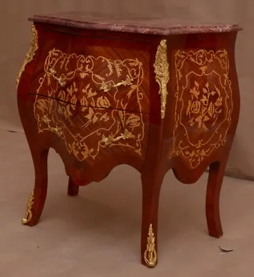 Louis XV Style Marquetry Commode With Marble Top • $563