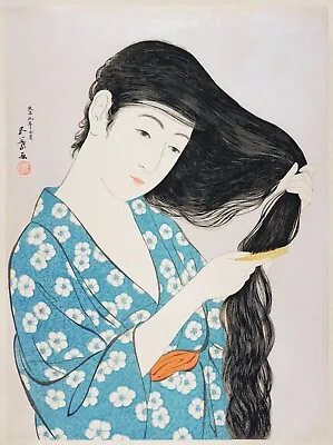 £57.30 • Buy 10243.Decor Poster.Room Wall Art.Hashiguchi Goyo Painting.Japanese Geisha Hair