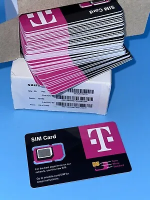 100 NEW T-Mobile R15 4G 5G LTE SIM Cards 3 In 1 Triple Cut Activate  8/2026 Exp. • $329.99