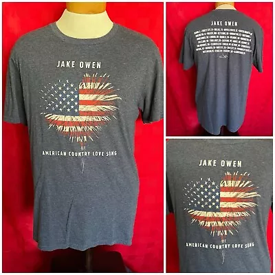 NEW Jake Owen American Country Live Song Tour Shirt Size Large Dates On Back • $13.55