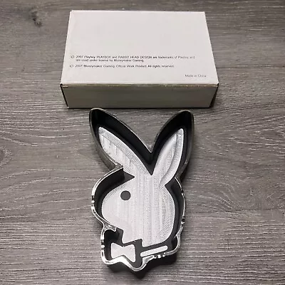 2007 Playboy Bunny Ashtray Chrome Black Metal Ash Tray NEW IN BOX • $12