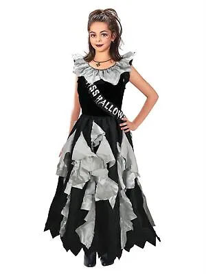 Zombie Prom Queen Kids Fancy Gothic Halloween Costume Outfit • £14.91