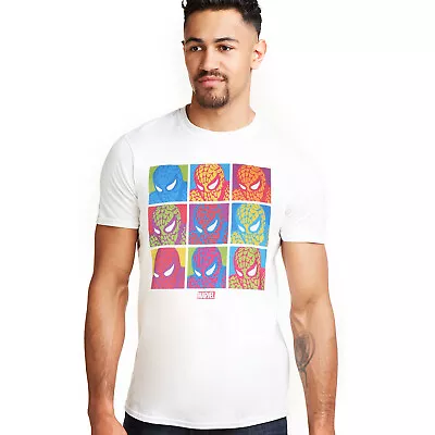 Official Marvel Mens Spiderman Pop Art T-shirt White S - XXL • £9.99