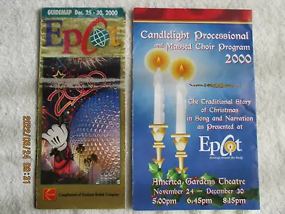 Epcot Candlelight Processional & Massed Choir Program Guidemap Dec 25-30 2000 • $11.99