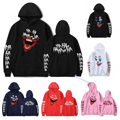 Haha Joker Pullover Hoodie Men Women Casual Streetwear Hooded Sweater Halloween • $18.99