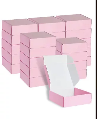 25 Pack Pink Corrugated Shipping Paper Mailer Packing Boxes For Business 6x6x2  • $24.99