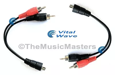 (2) Car Home Audio RCA  Y  Cable Adapter Splitter 1 Female To 2 Male Plugs VWLTW • $7.99