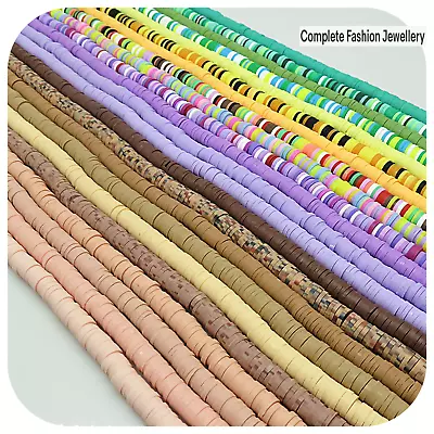 £2.60 • Buy New In Multicoloured  6mm Polymer Clay Disc Flat Round Beads - Jewellery Making