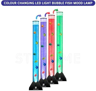 £22.85 • Buy Extra Large 90cm Colour Changing LED Sensory Bubble Tube Lamp Black Fish Water