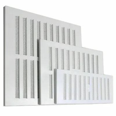 ADJUSTABLE HIT & MISS AIR VENT White Plastic Wall Ventilation Airing Slide Grill • £4.65