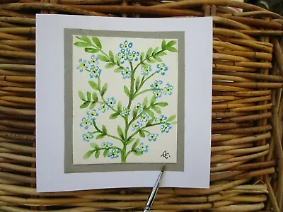 £2.80 • Buy  Original Hand Painted Card Birthday Get Well Anniversary Forget Me Not Flower.