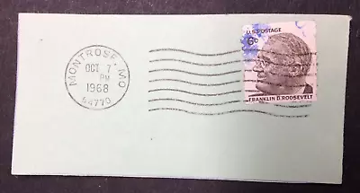 Montrose MO. Oct 7 1968 - U.S. Postage Stamp Cut Postmark • $0.99