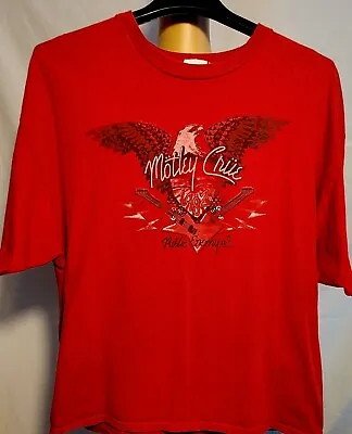 Motley Crue Vintage Vinyl Red 1982 Public Enemy #1 Shirt. Size 2X. • $18.81