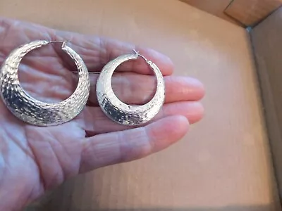 VTG Silver Tone Hoop Pierced Earrings • $4