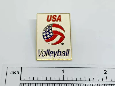 USA Volleyball American Flag Vintage Enamel Pin • $14.40