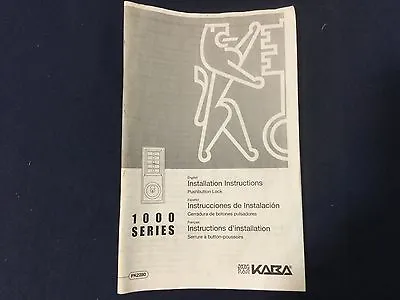 Kaba Simplex 1000 Series Pushbutton Lock Instruction Book • $30