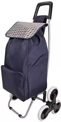 Large 6 Wheel Folding Lightweight Shopping Trolley Mobility Stair Climb Cart Bag • £24.95