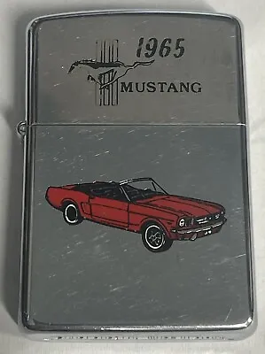 Zippo 1991  Red Ford Mustang 1965 Chrome Lighter Used  In Box V43 • $49.99