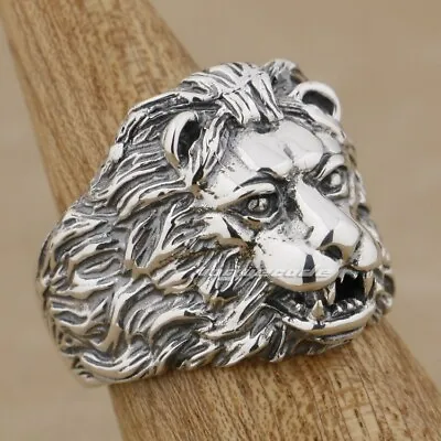 925 Sterling Silver King Of Lion Ring Biker Rock Punk Jewelry 9K022A US 7~15 • $76