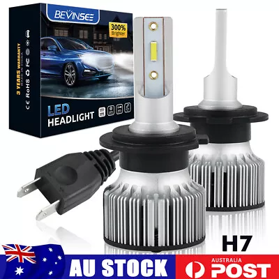 Bevinsee 2x H7 LED Headlight Globes High Beam Dipped Beam Replacement Lamp 6000K • $12.99