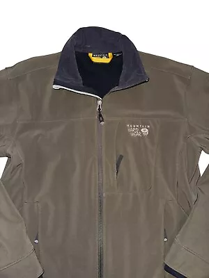 Mountain Hardwear Mens Medium Green Softshell Fleece Lined Full Zip Jacket • $55.99