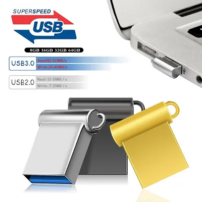 MINI USB 3.0 FLASH DRIVE 2.0 64GB 32GB 16GB 8G High Speed USB MEMORY STICK THUMB • £2.51