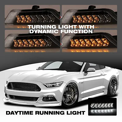 LED Sequential Turn Signals For 2015 2016 2017 Ford Mustang DRL Dynamic Lights • $135.99