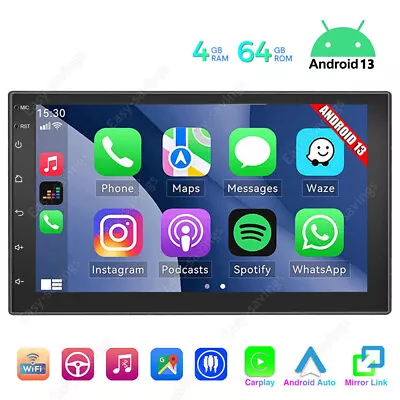 Double Din Apple Carplay Android 13 Car Stereo Radio Bluetooth 7  Touch Screen • $80.91