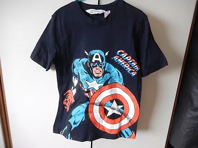 Boy's Blue Captain America Marvel T Shirt 6-8 Years • £2.99