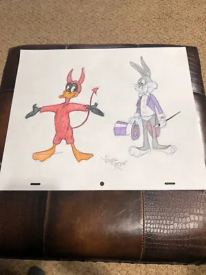 Virgil Ross Sketch - Bugs Bunny And Daffy. Signed 12.5x10.5” • $268.84