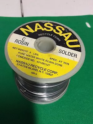 Nassau Pure White Water Rosin Solder  Spec-7076        5 Lb. Roll • $199.95