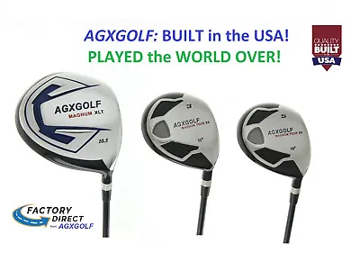 Agxgolf Men's Magnum Xs Driver + 3 & 5 Woods Set Right Hand; Any Flex & Length • $322.62