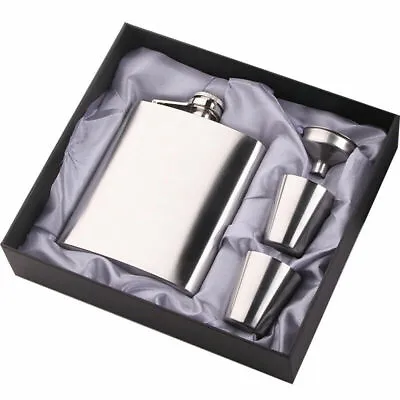 NEW!!!-7oz-Jack-Daniels-Hip-Flask-gift-set-Portable-Pocket-Stainless-Steel-flask • £13.99