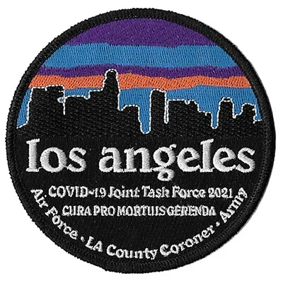 LA County Covid Task Force Air Force - Army - LA Coroner NEW Blue Fire Patch . • $6.95