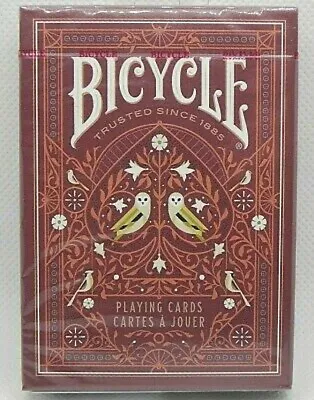 Bicycle Playing Cards AVIARY ORANGE Deck Custom Owl Face & Suit Vintage Floral • $5