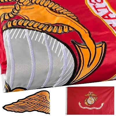 Embroidered Double Sided USMC Marine Corps Flag 3x5 Outdoor-3Ply Heavy Duty 3... • $53.39