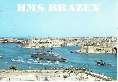 Malta - HMS. Brazen  Grand Harbour Valletta- New Postcard • £1.20