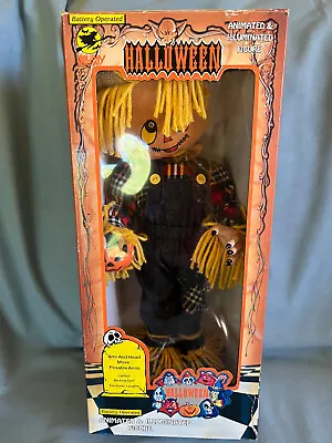 Vintage Halloween Holiday Creations Lights And Sounds Scarecrow Figure 1993 • $20