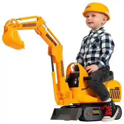 £69.99 • Buy Micro Excavator And Hard Hat Kids Toy Boys Push On Children
