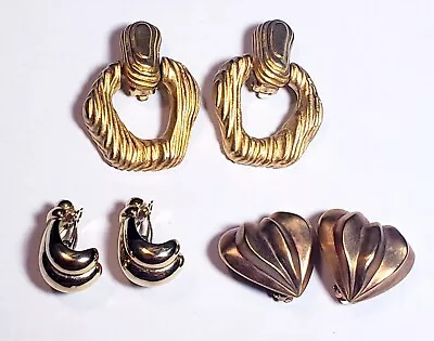 3 Piece Givenchy Gold Plated Mixed Style Clip-On Earring Lot • $1.25