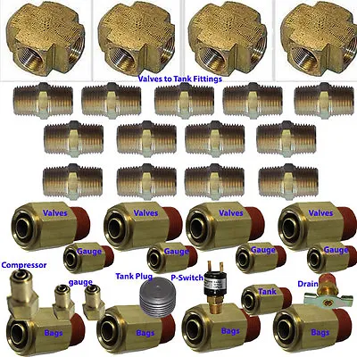 $155.87 • Buy Xfitx Air Suspension Valve FIT  Everything U Need For 8-Brass Valves 1/2 